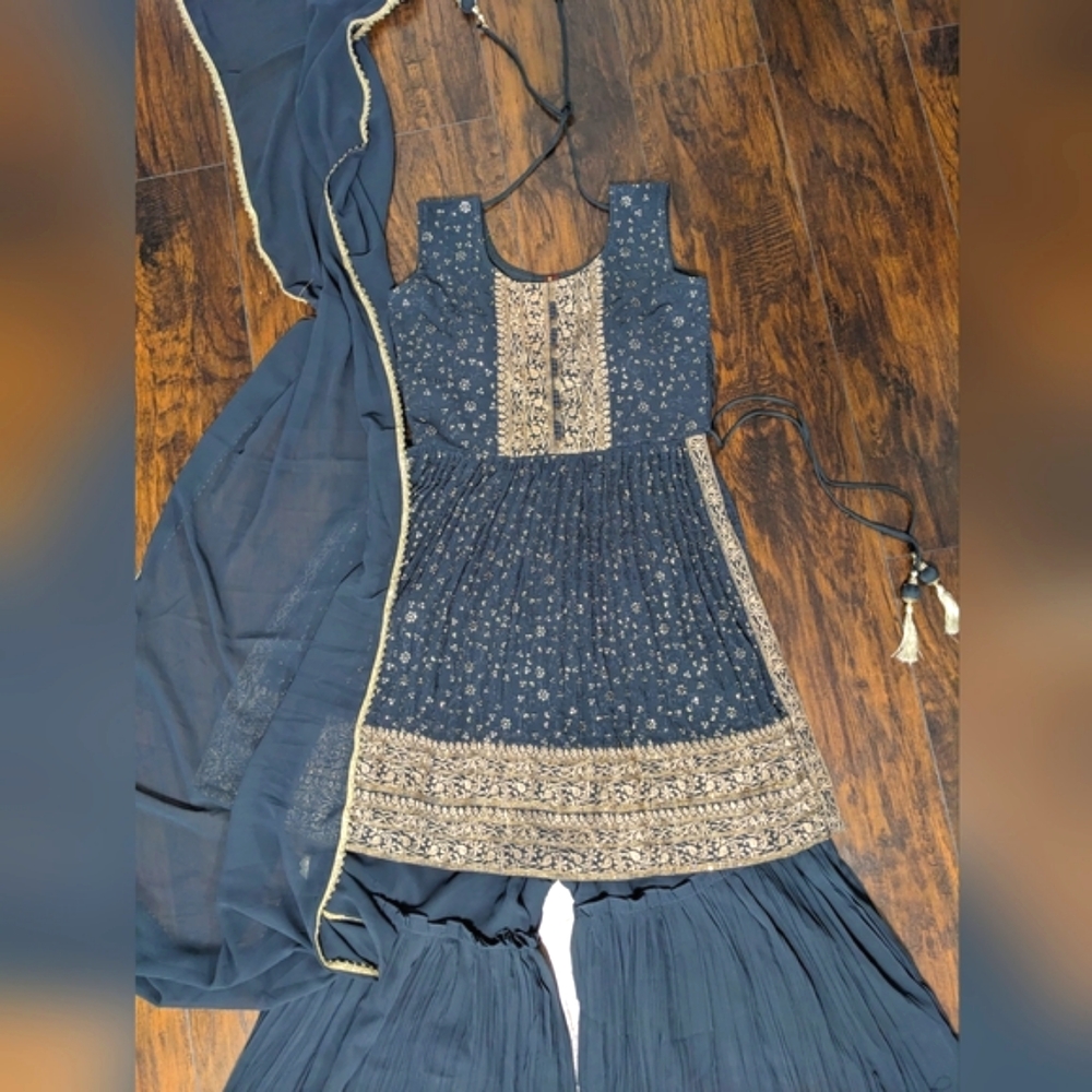 Beautiful gray indian sharara dress - like new!